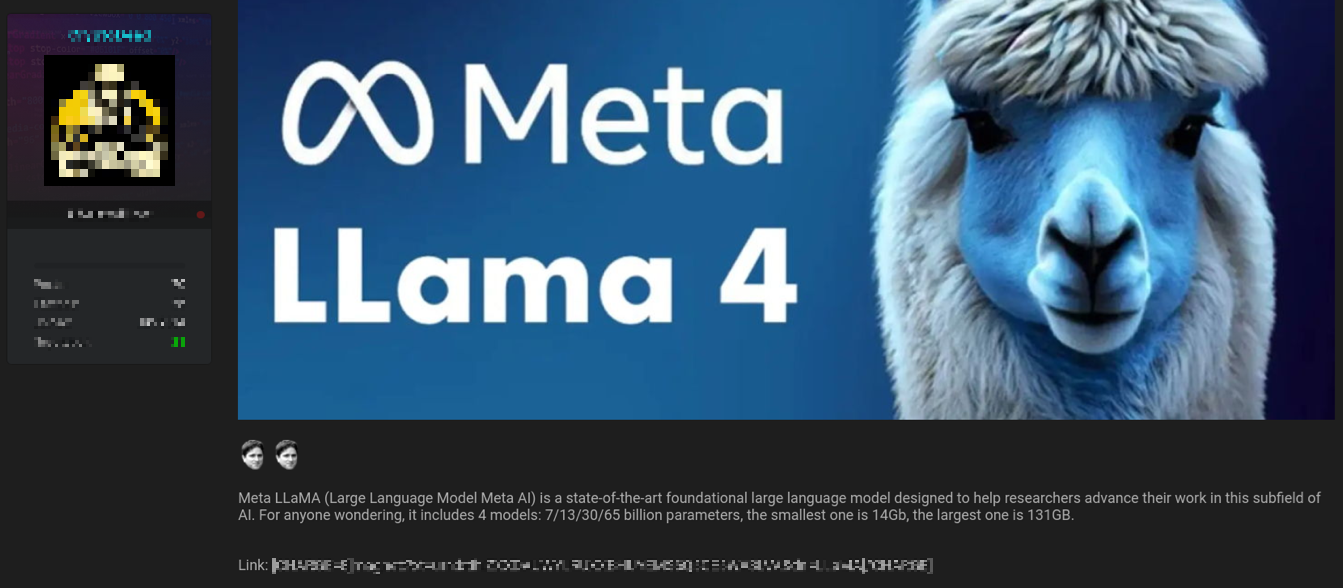 Рисунок 30. Сообщение об утечке данных LLama 